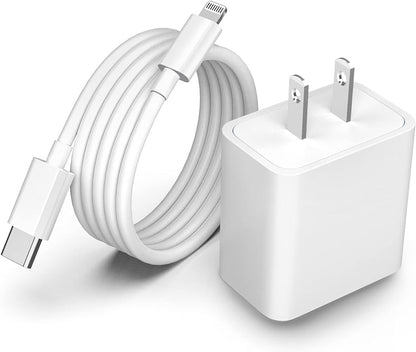 Smart 20W Power Adapter with USB-C Cable for iPhones, iPads, and AirPods