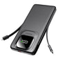 10000mAh Fast Charging Power Bank with LED Display, Dual USB & Type-C Built-in Cables